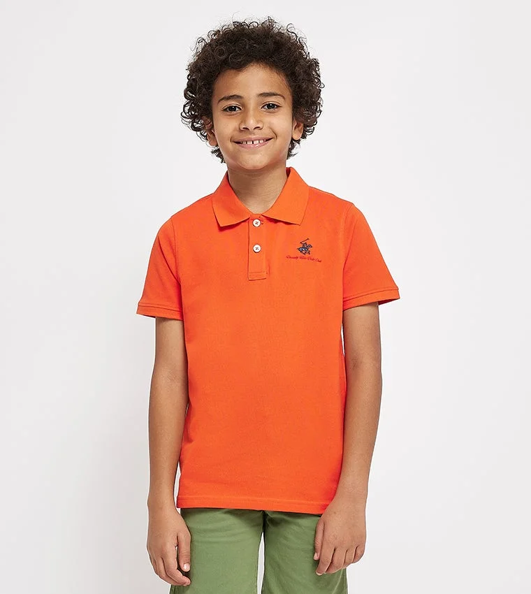 Logo Embroidered Short Sleeves Polo T-Shirt